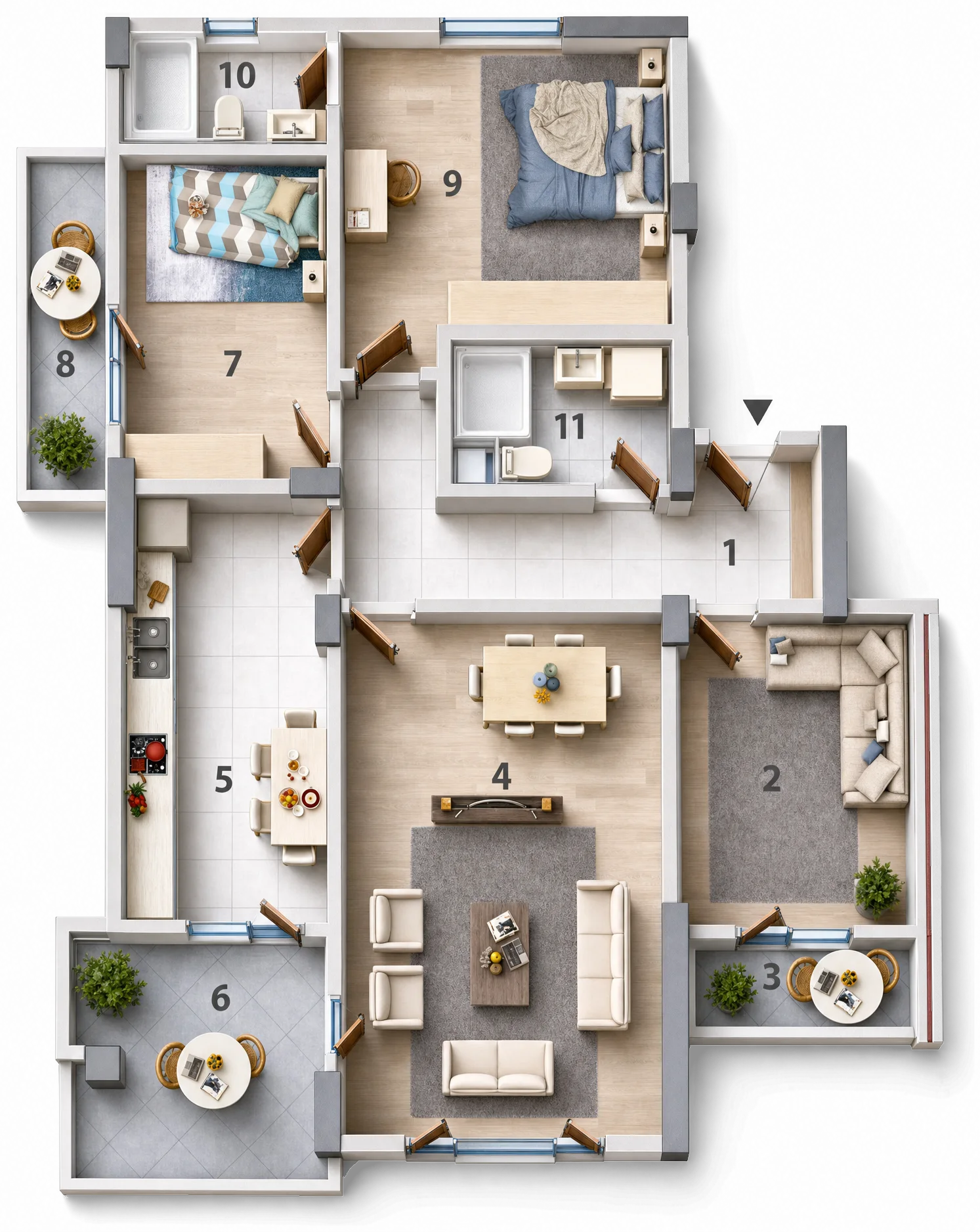 Kudüs Evleri — 3+1 · Kat planı