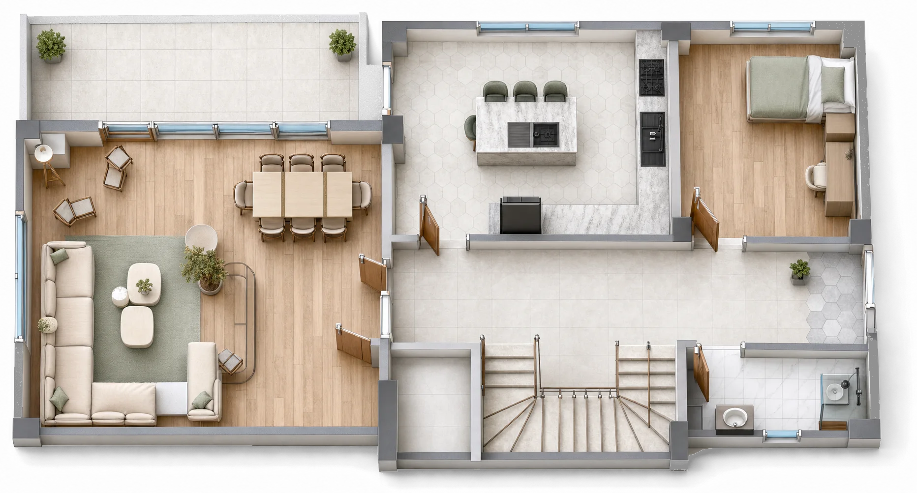 Kurtuba Villaları — Villa A2 · Zemin kat · Kat planı